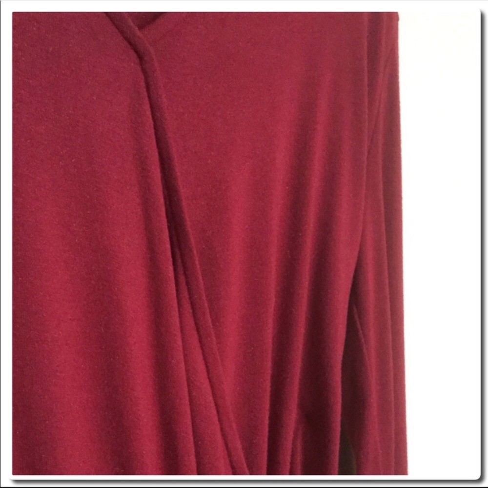 Hi Lo Surplice Top in Red - Picture 3 of 3
